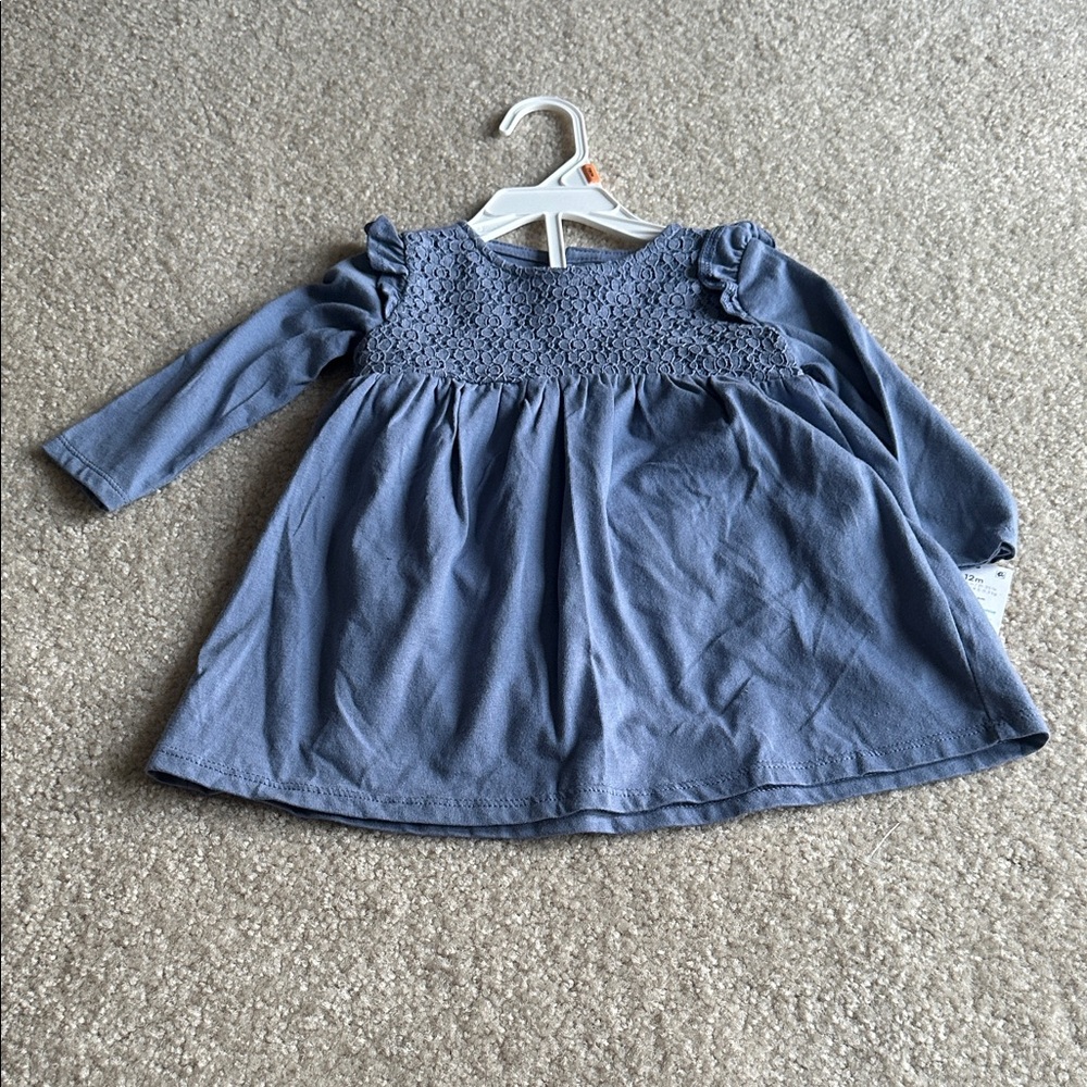 Blue Long Sleeve Baby Dress 2 piece